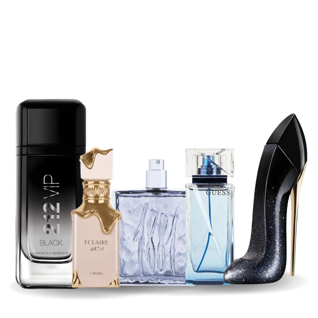 Carolina Herrera 212 VIP Black For Men Eau de Parfum 100ml Tester + Carolina Herrera Good Girl Eau de Parfum Supreme for Women 80ml Tester + LATTAFA ECLAIRE (W) EDP 100ML + Cerruti 1881 Black